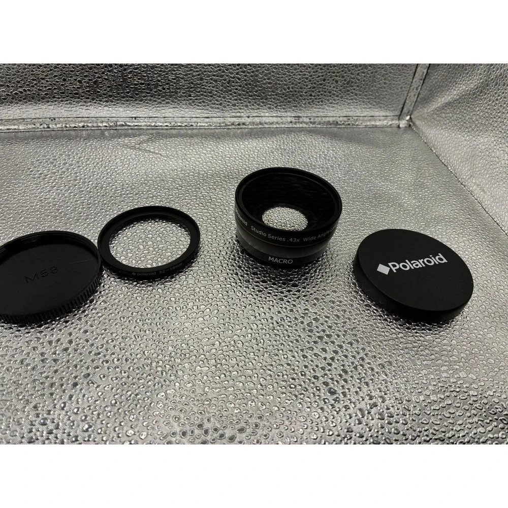 Polaroid Studio Series .43x Wide Angle Macro Lens 52mm with 58mm Adapter Black